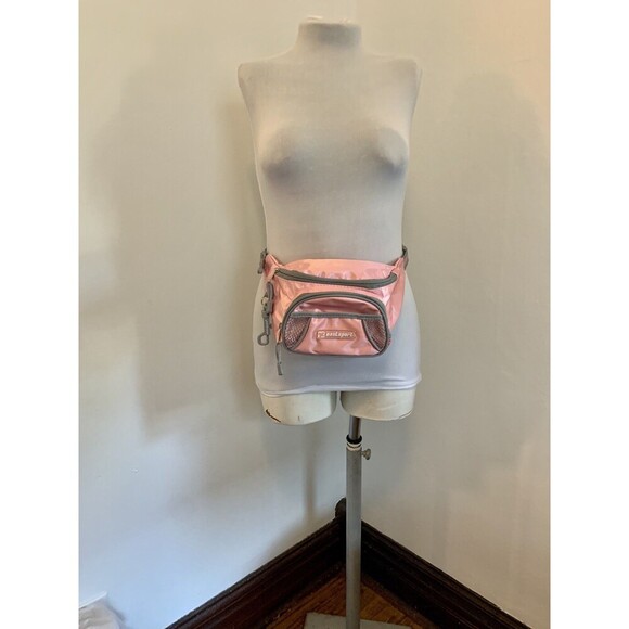 VTG Eastsport Belt Bag Pink Gray Women Fanny Pack 2000s 90s y2k Barbie Cute Trav - Picture 4 of 15
